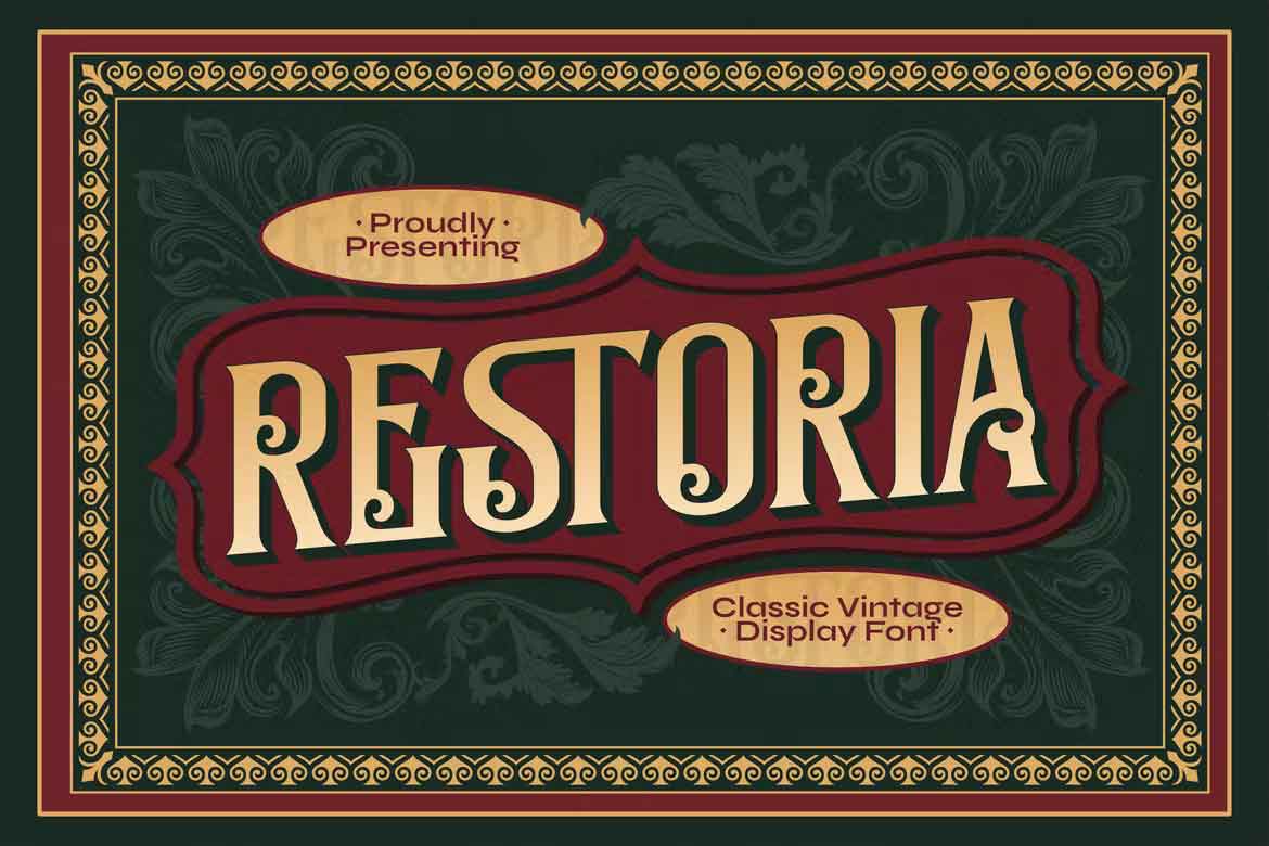 Пример шрифта Restoria